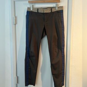 Vince cotton tuxedo pants with blue stripe